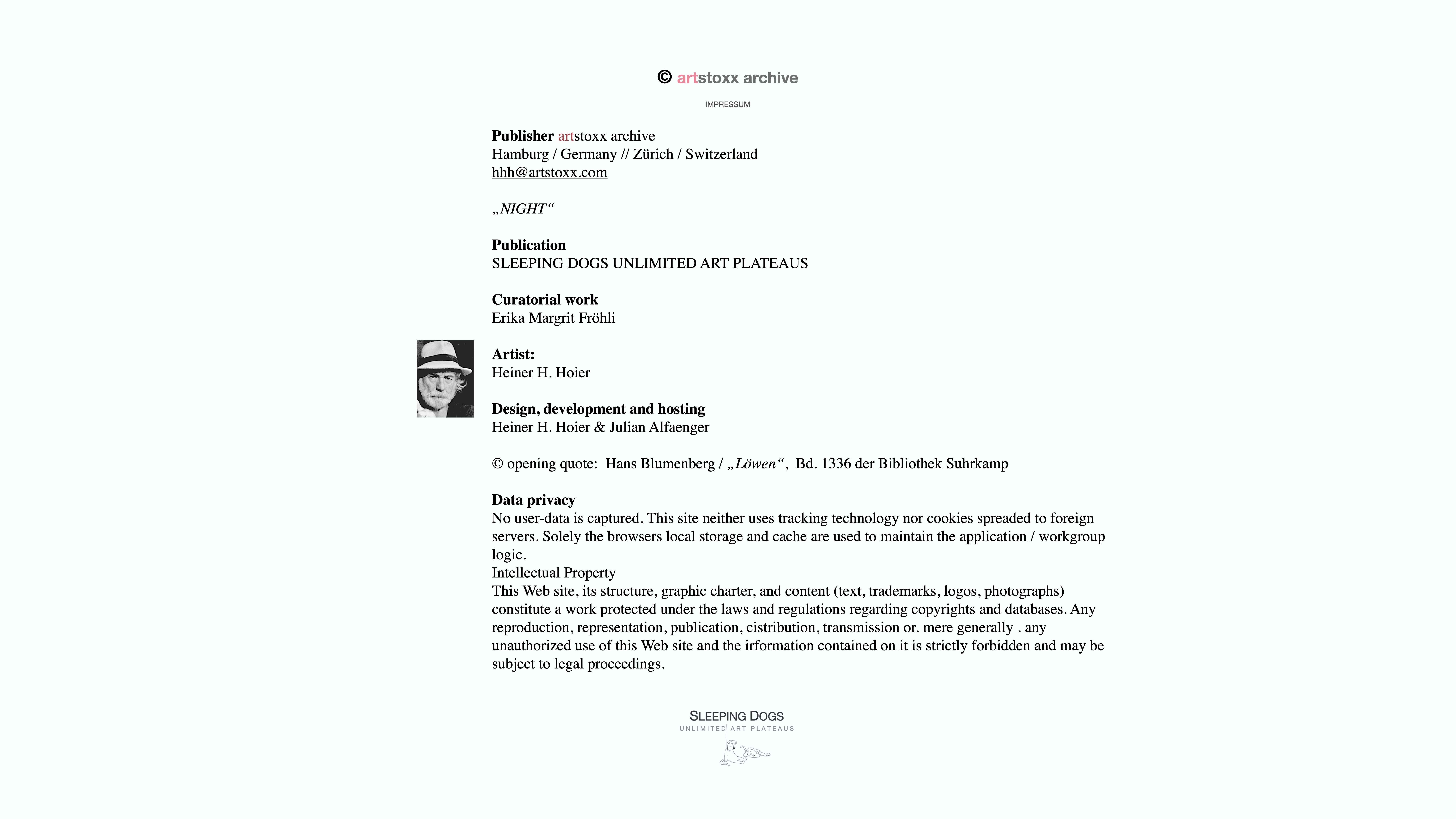 NIGHT / Heiner H. Hoier / Hoier.works / IMPRESSUM / IMPRINT / DESIGN & HOSTING